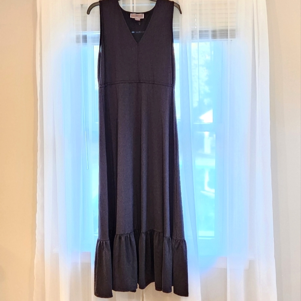 NWOT By Design Black Sleeveless Ruffle Bottom Dress